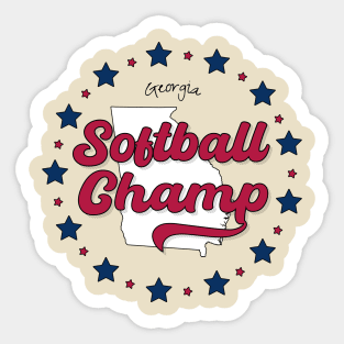 Softball Champ Georgia GE Sticker